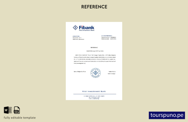 lista para imprimir plantilla de referencia del banco Bulgaria First Investment